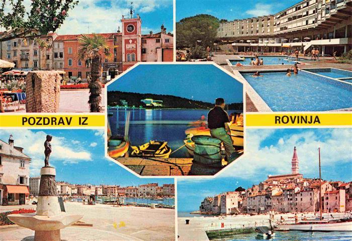 Rovinj Rovigno Istrien Croatia Altstadt Zentrum Partie am Hafen Hotel Swimming P