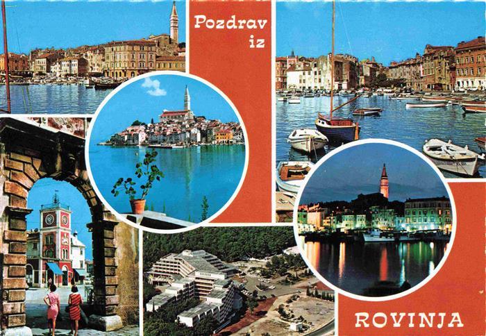 Rovinj Rovigno Istrien Croatia Teilansichten Hafen Hotel Ferienanlage Luftaufnah