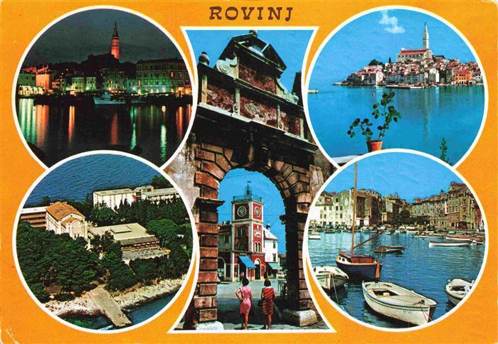 Rovinj Rovigno Istrien Croatia Teilansichten Hafen Luftaufnahme