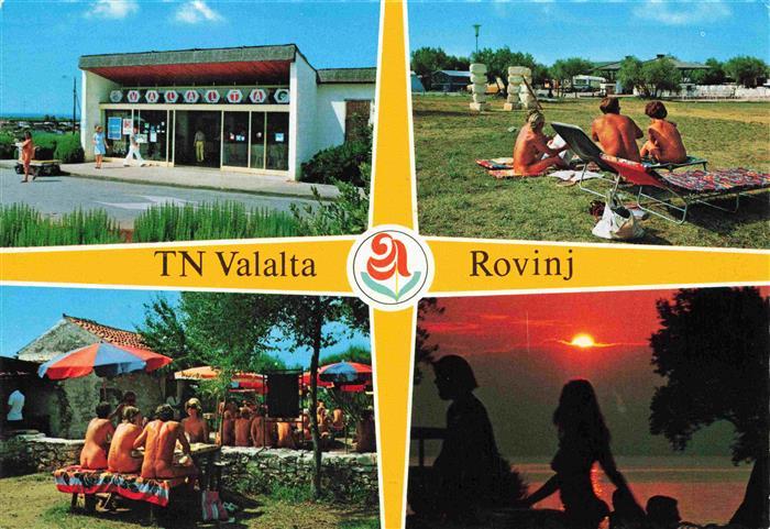 Rovinj Rovigno Istrien Croatia Restaurant Touristenzentrum Sonnenuntergang
