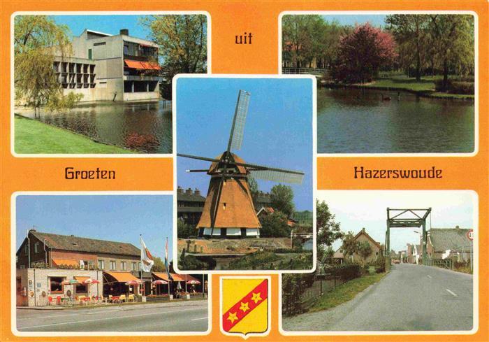 Hazerswoude Teilansichten Windmuehle Bruecke Partie am Wasser