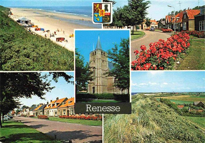 Westerschouwen Duiveland NL Panorama Strand Kirche Landschaft Ortspartien