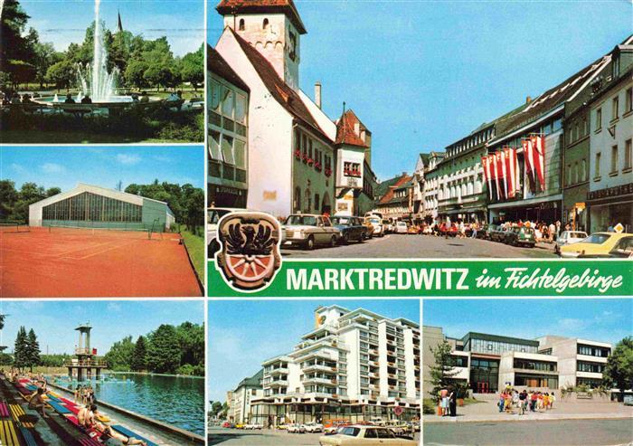 Marktredwitz Motive Stadtzentrum Tennisanlage Park Fontaene Freibad