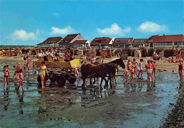 CUXHAVEN Nordseebad Wattwagen am Strand