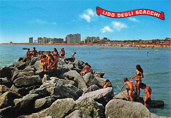 Lido degli Scacchi IT Scogliere e Alberghi Klippen und Hotels