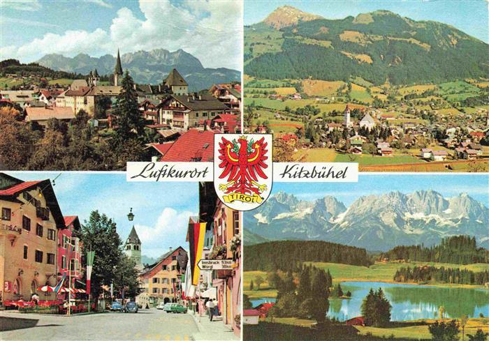 Kitzbuehel Tirol AT Kirche Panorama Ortspartie Seeblick