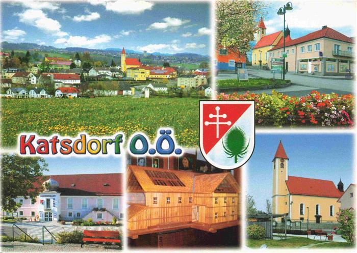 Katsdorf Ortspartie Ortsmitte Gemeindeamt Kino Heimatmuseum Dorfplatz