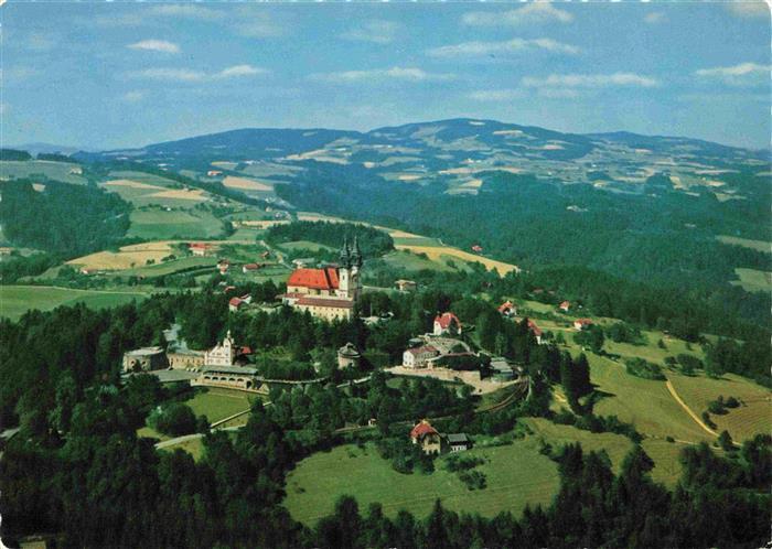 LINZ DONAU AT Poestlingberg Wallfahrts Basilika Fliegeraufnahme
