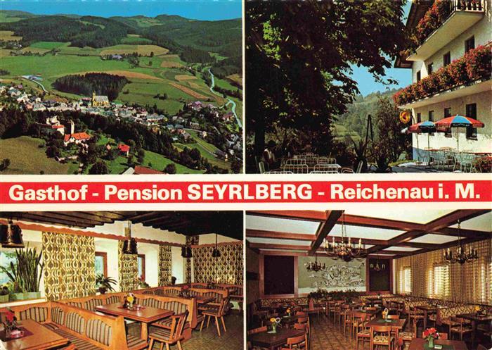 Reichenau Muehlkreis Fliegeraufnahme Gasthof Pension Seyrlberg Gastraeume