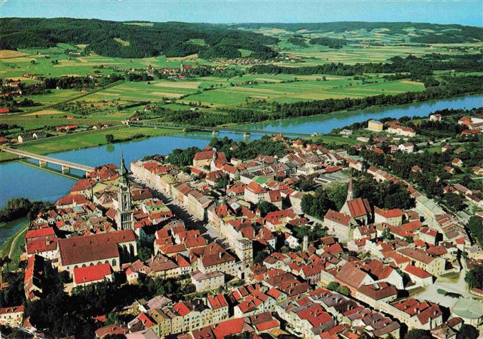 Braunau Inn Oberoesterreich AT Fliegeraufnahme
