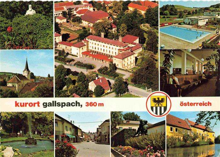 Gallspach Oberoesterreich AT Zeileis Institut Statue Schwimmbad Halle Kirche Par