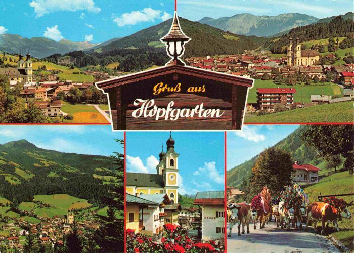 Hopfgarten Brixental Tirol AT Panorama Kirche Viehauftrieb