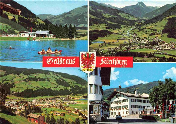 Kirchberg Tirol AT Badesee Panorama Ortspartie