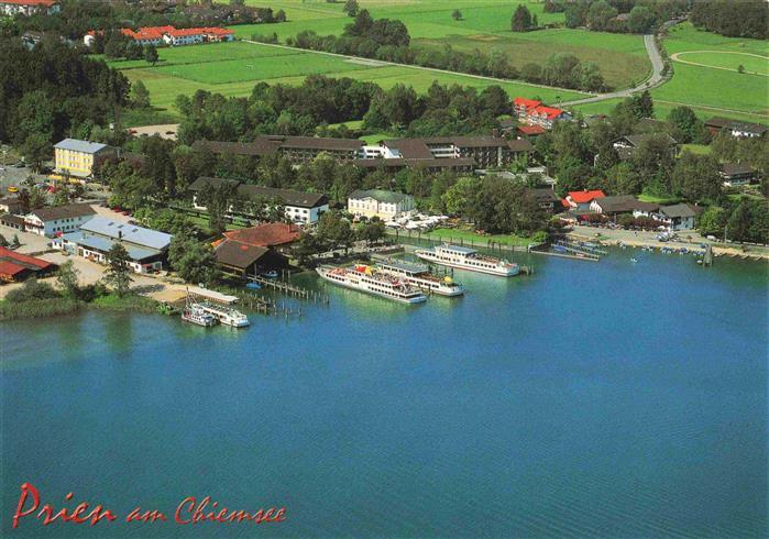 Prien Chiemsee Landungssteg der Chiemsee Schifffahrt Med Klinik St Irmingard Fli