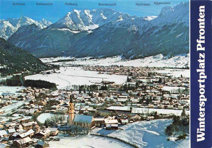 Pfronten Bayern Fliegeraufnahme mit Allgaeuer Alpen