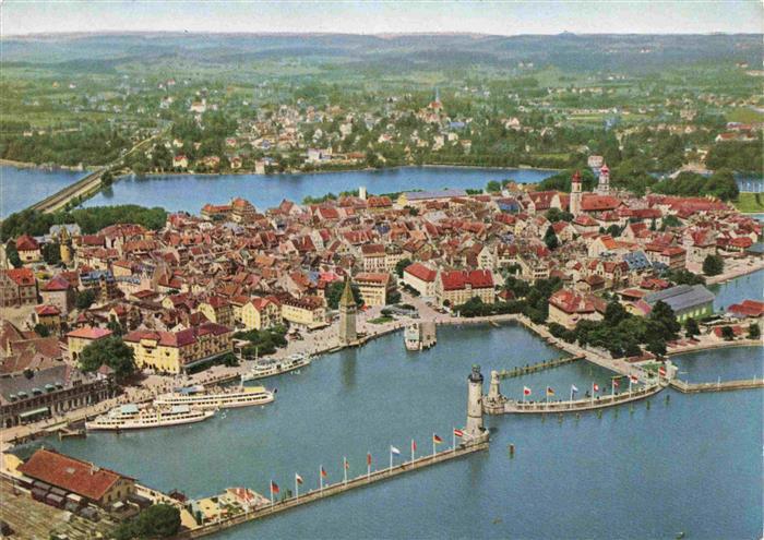 LINDAU Bodensee Hafen Fliegeraufnahme