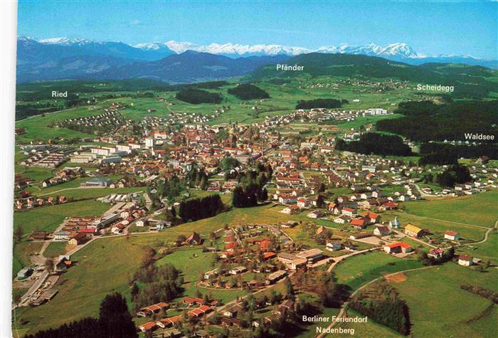 Lindenberg Allgaeu Fliegeraufnahme mit Berliner Feriendorf Nadenberg