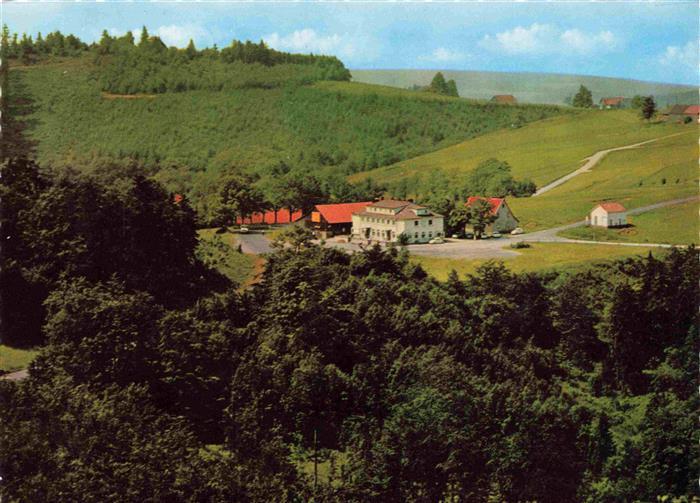 Poppenhausen Rhoen Hessen Gast und Pensionhaus Grabenhoefchen Fliegeraufnahme