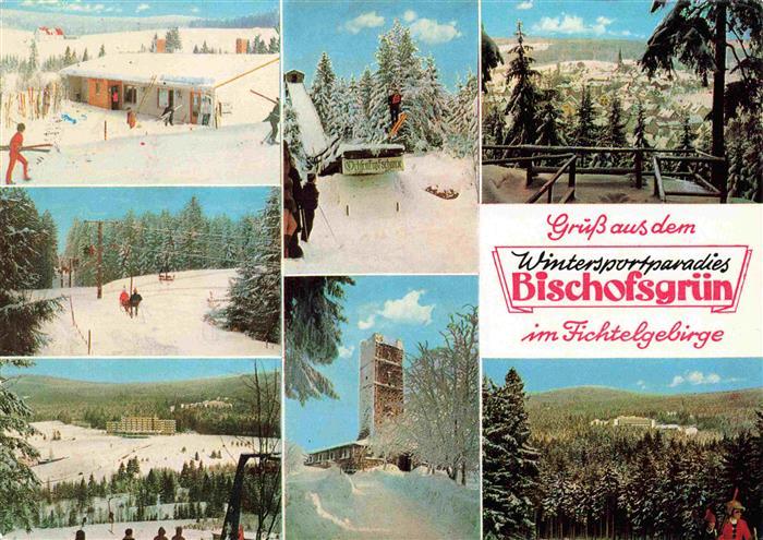 Bischofsgruen Oberhofschanze Talstation Sessellift Panorama Fichtelbergturm