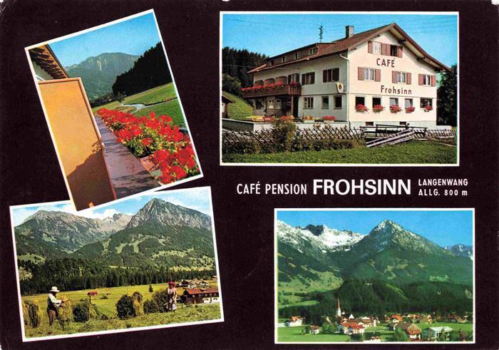 Langenwang Fischen Allgaeu Cafe Pension Frohsinn Panorama Heuernte