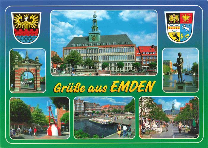 EMDEN  Ostfriesland Tor Rathaus Skulptur Hafen Promenade