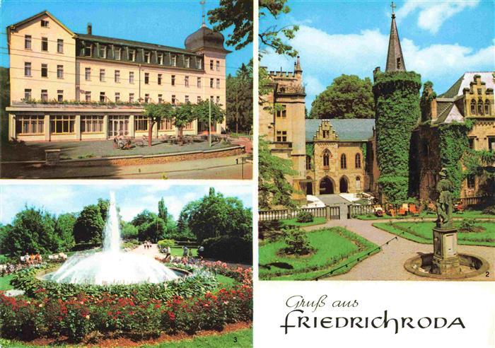 Friedrichroda FDGB Heim Hermann Danz Schloss Reinhardsbrunn Springbrunnen im Kur