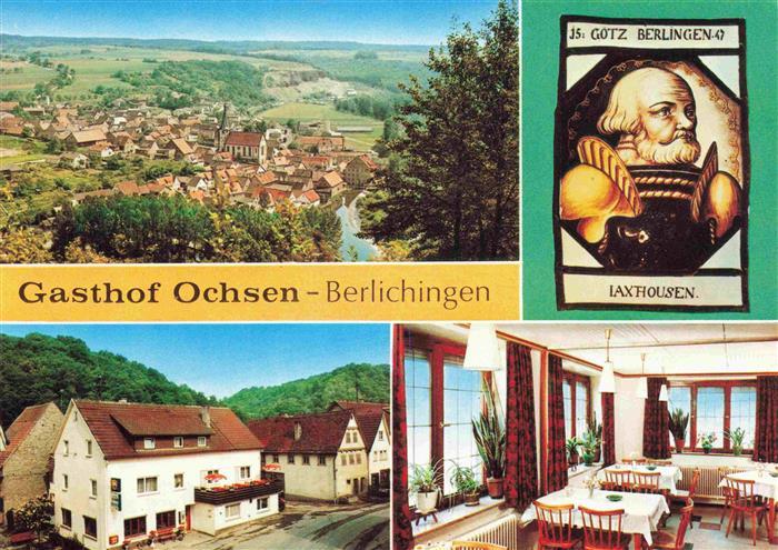 Berlichingen Schoental BW Panorama Gasthof Zum Ochsen Gaststube Portraet Goetz v