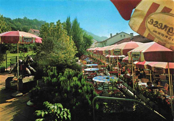 Jagsthausen Heilbronn HEIMO Maerchengarten mit Café Terrasse