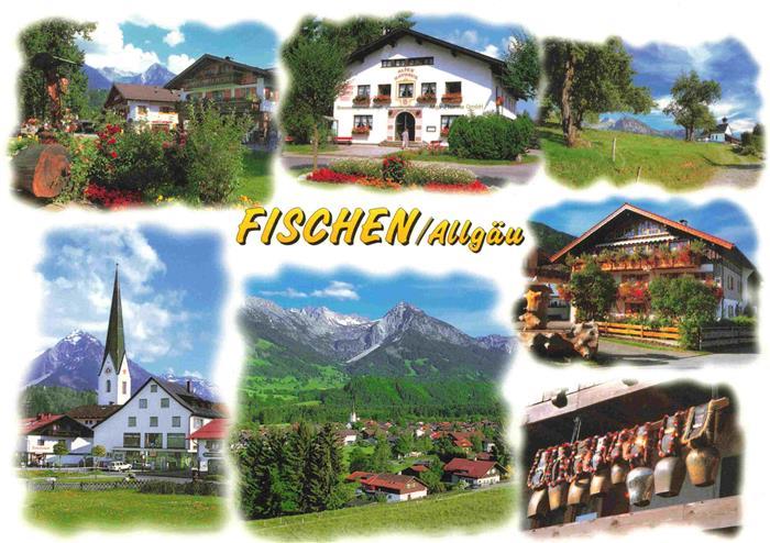Fischen Allgaeu Altes Rathaus Kirche Gasthof Entschenkopf Nebelhorn Rubihorn Kuh