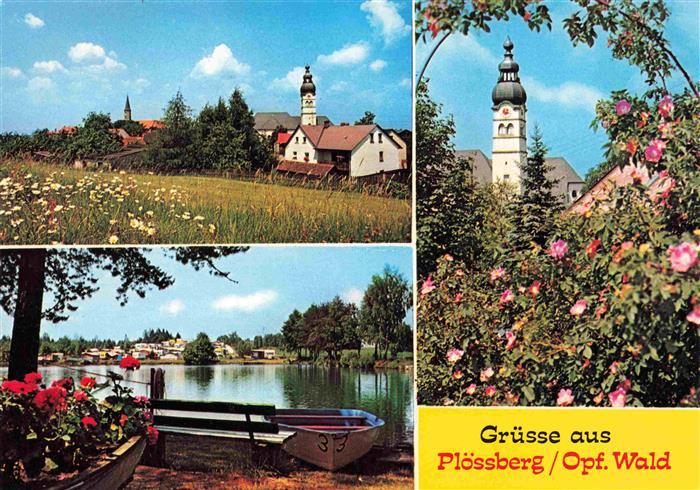 Ploessberg Oberpfalz Panorama Kirche Seepartie