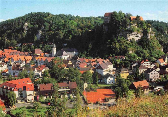 Pottenstein Oberfranken Stadtblick mit Burg