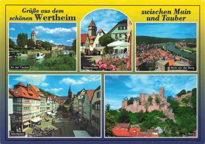 Wertheim Main An der Tauber Malerwinkel Blick von der Burg Marktplatz Burg