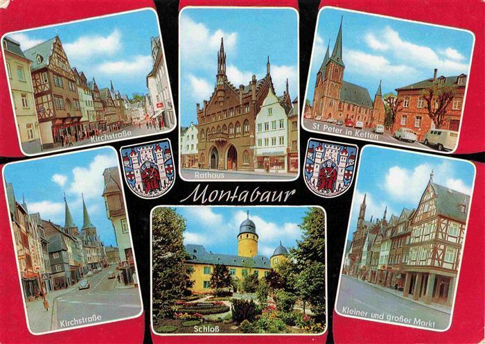 Montabaur Westerwald Kirchstrasse Rathaus Schloss St Peter in Ketten Kl und gr M