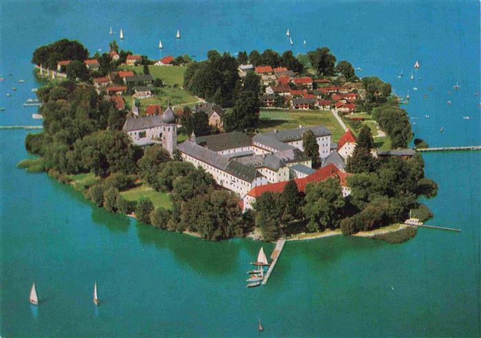 Fraueninsel Chiemsee Abtei Frauenwoerth Fliegeraufnahme