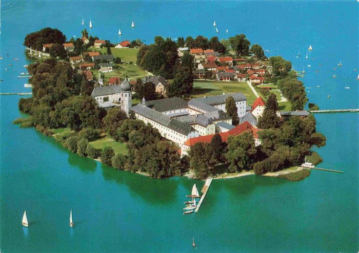 Fraueninsel Chiemsee Abtei Frauenwoerth Fliegeraufnahme