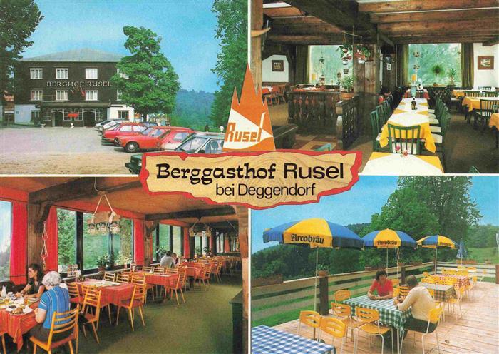 Deggendorf Donau Berggasthof Rusel Gastraeume Terrasse