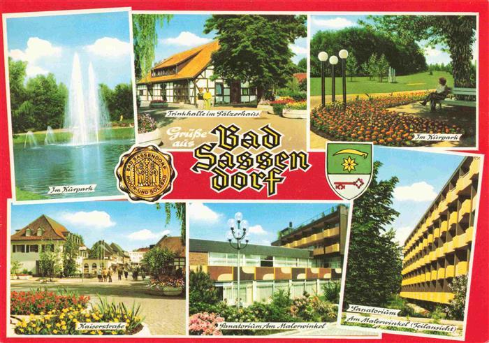 Bad Sassendorf Kurpark Fontaene Trinkhalle im Saelzerhaus Kaiserstrasse Sanatori