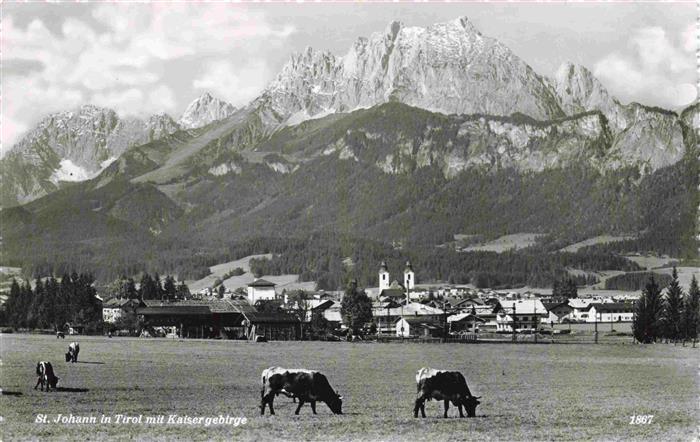 St Johann Tirol AT Panorama mit Kaisergebirge