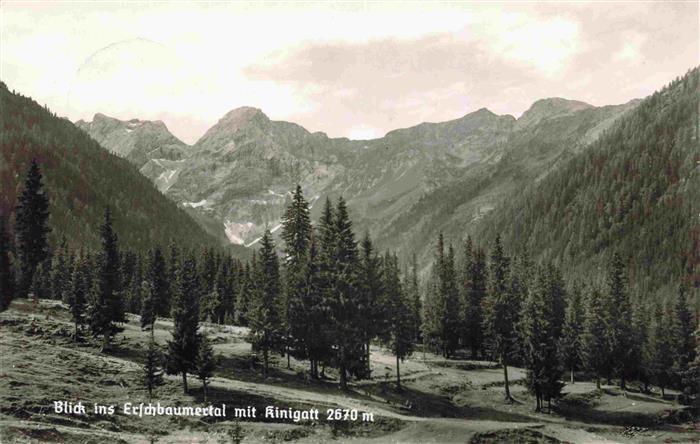 Kartitsch Osttirol AT Panorama Blick ins Erschbaumertal mit Kinigatt Karnische A