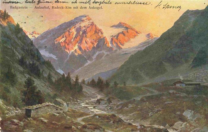 BADGASTEIN AT Panorama Anlauftal Radeck-Alm mit dem Ankogel Kuenstlerkarte