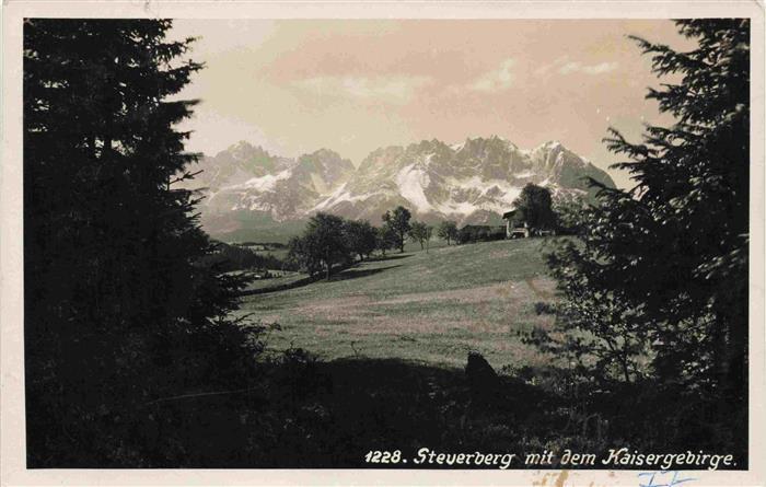 Steuerberg Goggausee Kaernten AT Panorama Blick gegen Kaisergebirge