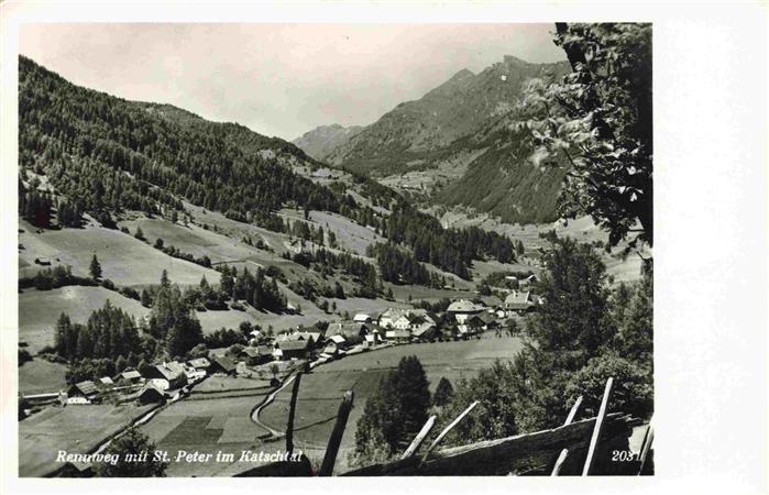 Rennweg Katschberg Kaernten AT Panorama mit St. Peter im Katschtal