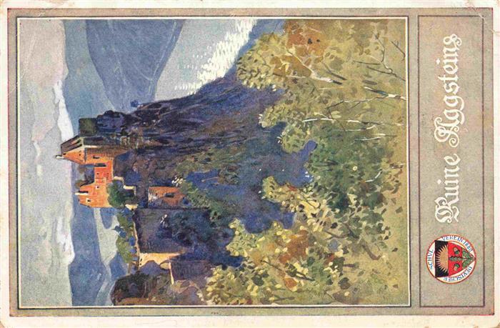 Aggstein Burgruine Niederoesterreich AT Kuenstlerkarte