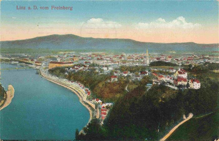 LINZ DONAU AT Panorama Blick vom Freinberg