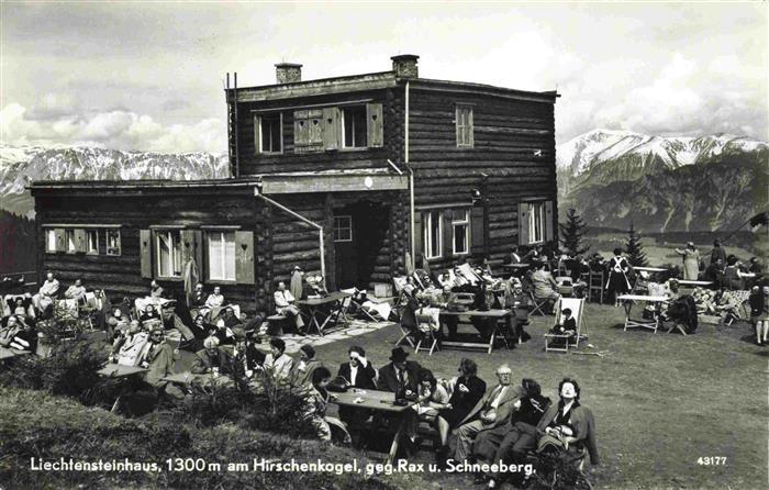 Liechtensteinhaus 1425m Glatzer Schneeberg PL Berghaus am Hirschenkogel gegen Ra