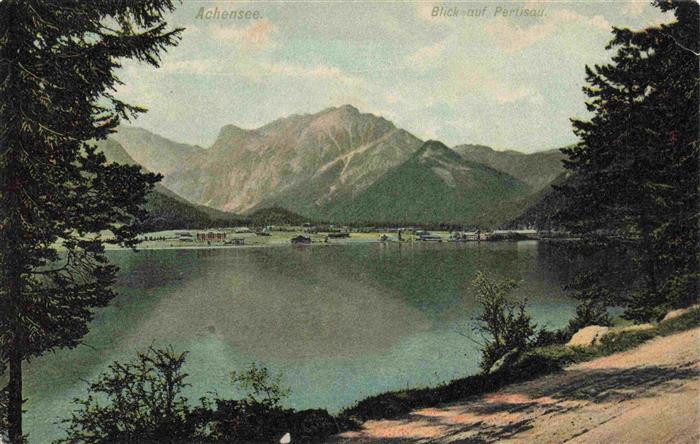 Achensee Tirol AT Uferpartie am See Blick auf Pertisau