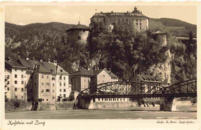 KUFSTEIN Tirol AT Blick zur Burg Feldpost