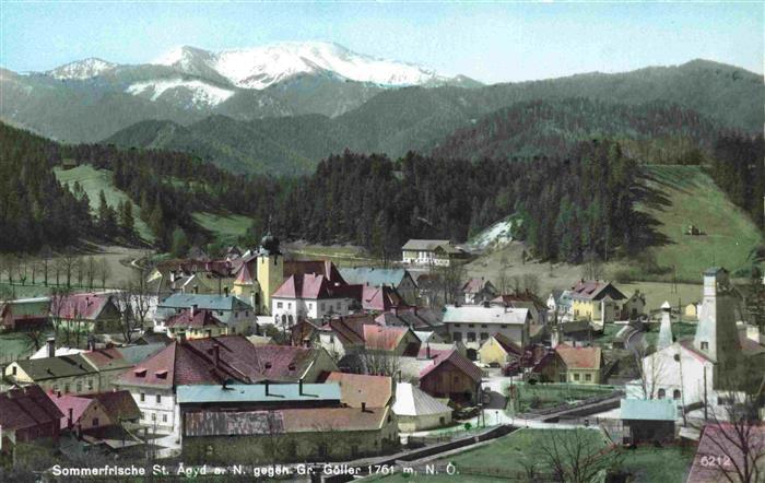 St aegyd Sankt aegyd Neuwalde Niederoesterreich AT Ortsansicht mit Kirche Sommer