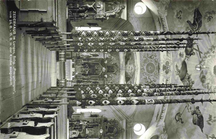 Zederhaus Lungau AT Prangstangen in der Kirche ausgestellt