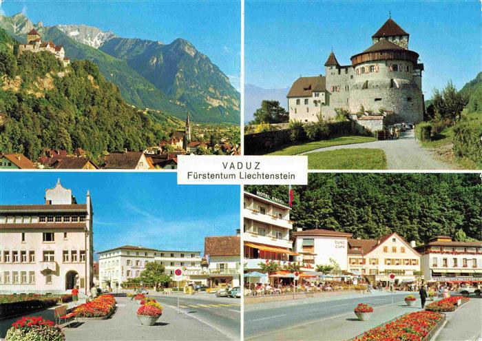 Vaduz Liechtenstein FL Panorama Schloss Hauptstrasse Ortszentrum